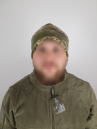 Тепла зимова флісова шапка піксель для військових ЗСУ універсального розміру кольору камуфляж піксель 2734 - зображення 8