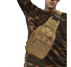 Сумка через плече тактична FG Хакі на 1 відділення + 2 кишені та система підвіски Molle - зображення 10