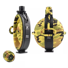 Фляга для воды силиконовая FG Желтый камуфляж 580 мл складная с карабином и компасом - изображение 1