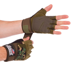 Перчатки тактические с открытыми пальцами Zelart Action 4928 размер M Camouflage - изображение 3