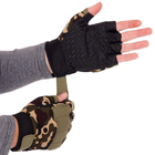 Тактичні рукавички з відкритими пальцями Zelart Action 8789 розмір L Camouflage - зображення 4