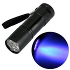 Фонарь ультрафиолетовый мини УФ фонарик 9LED, 395-400нм