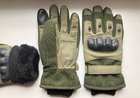 Тактические теплые, Зимние перчатки ( Утепленные ) Размер универсальный XL-XXL, Олива - изображение 3