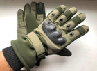 Тактические теплые, Зимние перчатки ( Утепленные ) Размер универсальный XL-XXL, Олива - изображение 4