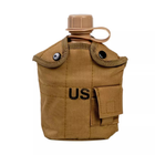 Фляга армейская для воды 1 литр с чехлом и котелком хаки - изображение 3