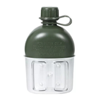 Фляга армейская для воды 1 литр с чехлом и котелком зеленная - изображение 3