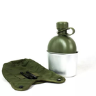 Фляга армейская для воды 1 литр с чехлом и котелком зеленная - изображение 7