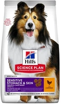 Сухий корм для собак з чутливим травленням і шкірою Hill's Science Plan Adult Sensitive Stomach & Skin Medium з куркою