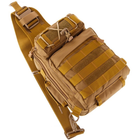 Сумка рюкзак тактический через плечо с одной лямкой мужской женский 30 х 22 х 10 см SILVER KNIGHT хаки АН8033 - изображение 3