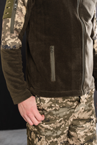 Кофта флисовая мужская военная тактическая с липучками под шевроны ВСУ (ЗСУ) Пиксель 8026 50 размер хаки - изображение 4
