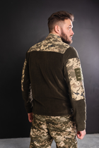 Кофта флисовая мужская военная тактическая с липучками под шевроны ВСУ (ЗСУ) Пиксель 8026 50 размер хаки - изображение 8