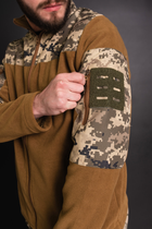 Кофта флісова чоловіча військова тактична з липучками під шеврони ЗСУ Піксель 8154 48 розмір койот - зображення 6