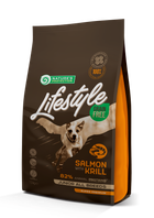 Сухой беззерновой корм для юниоров Nature's Protection Lifestyle Grain Free Salmon with Krill Junior All Breeds с лососем и крилем