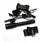 Ліхтар Bailong світлодіодний акумуляторний підствольний з зумом для полювання тактичний з виносною кнопкою під рушницю Чорний (Police-Q2804-T6) - зображення 3