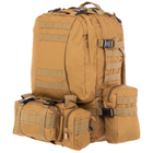 Рюкзак тактический с подсумками, рейдовый военный SP-Sport ZK-5504 55л Хаки - изображение 4