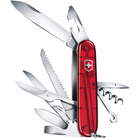 Складной швейцарский нож Victorinox Vx13713.TB1 Huntsman 15 функций 91 мм красный-полупрозрачный