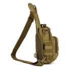 Сумка-рюкзак тактична військова через плече Protector Plus X202 система Molle 5л wolf brown - зображення 3