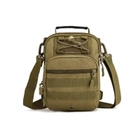 Сумка-рюкзак тактическая военная через плечо Protector Plus X202 система Molle 5л wolf brown - изображение 5