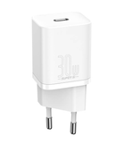 Адаптер сетевой BASEUS Super Si quick charger IC 1Type-C 3A/30W PD/QC CCSUP-J01 белый