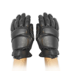 Тактичні шкіряні зимові рукавички на флісовій підкладці GlovesUA мод.312-б Чорний 8.5 - зображення 1