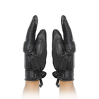 Тактические кожаные зимние перчатки на флисовой подкладке GlovesUA мод.312-б Черный 8.5 - изображение 2