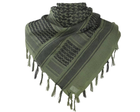 Платок шарф арафатка, шемаг, куфия 110см - Black/Green Primo зеленый - зображення 3