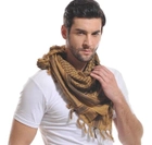 Платок шарф арафатка, шемаг, куфия 110см - Black/Khaki Primo хаки - изображение 3
