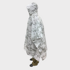 Дождевик пончо зимний Белый Мультикам, маскировочный водонепроницаемый плащ-палатка ЗСУ ONE SIZE - изображение 4