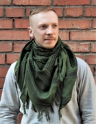 Шемаг військовий оливково-чорний тактичний шарф куфія бавовна 110х110 см - зображення 1