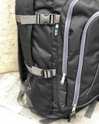 Універсальний туристичний рюкзак 65 літрів з вологовідштовхувальної тканини чорний - зображення 4