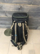 Універсальний рюкзак тактичний 75 літрів, військовий водовідштовхувальний рюкзак із щільної тактичної тканини чорно зелений - зображення 6