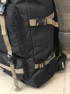 Універсальний рюкзак тактичний 75 літрів, військовий водовідштовхуючий рюкзак із щільної тактичної тканини чорний - зображення 4