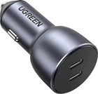 Автомобильное зарядное устройство Ugreen CD213 36W 2xUSB Type-C PD Fast Car Charger Grey (70594)