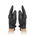 Рукавички зимові тактичні шкіри на флісовій підкладці GlovesUA мод.312-б Чорний 8 - зображення 5