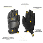 Рукавички зимові тактичні шкіри на флісовій підкладці GlovesUA мод.312-б Чорний 9 - зображення 7