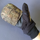 Мужские перчатки зимние тактические для охоты на флисе с откидной варежкой Tactical Камуфляж лес (9209) - изображение 7