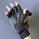 Мужские перчатки зимние тактические для охоты на флисе с откидной варежкой Tactical Камуфляж лес (9209) - изображение 8