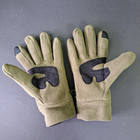 Мужские перчатки рукавицы зимние тактические для зимней рыбалки охоты флисовые Tactical Олива (9228) - изображение 4