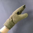 Мужские перчатки рукавицы зимние тактические для зимней рыбалки охоты флисовые Tactical Олива (9228) - изображение 9