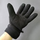 Мужские перчатки рукавицы зимние тактические для зимней рыбалки охоты флисовые Tactical Черные (9228) - изображение 7