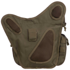Прочная тактическая сумка через плечо военная однолямочная из ткани SILVER KNIGHT Оливковый (TY-517) - изображение 5