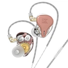 Вакуумні навушники KZ DQ6S Hi-Fi з трьома драйверами та мікрофоном (Рожево-золотий)