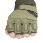 Перчатки тактические короткие Han-Wild HW72 Green L мужские с защитными вставками без пальцев (OPT-4061) - изображение 2