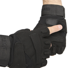 Перчатки тактические короткие Han-Wild HW72 Black XL мужские без пальцев с защитными вставками taktical (OPT-4061) - изображение 4