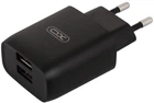 Сетевое зарядное устройство XO L57 2.4A/2USB Lightning Cable Black