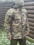 Куртка зимова подовжена тактична військова мультикам Soft Shell Single Sword для ЗСУ XL - зображення 3