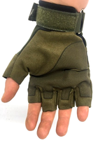 Перчатки тактические беспалые Combat с косточкой, размер L олива - изображение 5