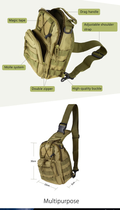 Тактическая военная сумка рюкзак OXFORD 600D Coyote - изображение 2