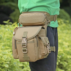Тактическая сумка на бедро военная сумка на ногу зеленая пиксель - изображение 5
