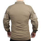 Тактическая рубашка Lesko A655 Sand Khaki 3XL тренировочная хлопковая рубашка с липучками на рукавах LOZ - изображение 3